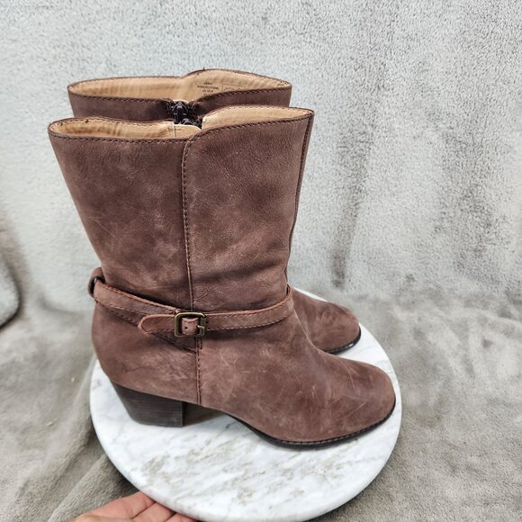 Lands End Shoes Womens Size 9.5 Brown Leather Boots *GUC* - Picture 4 of 11